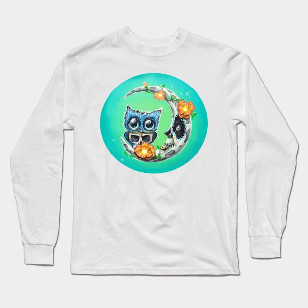 MOon and oWl Long Sleeve T-Shirt by Artelies202